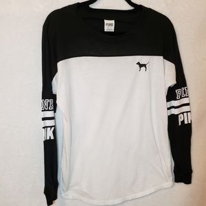 Pink VS T Shirt Loose Fit with Back Peephole